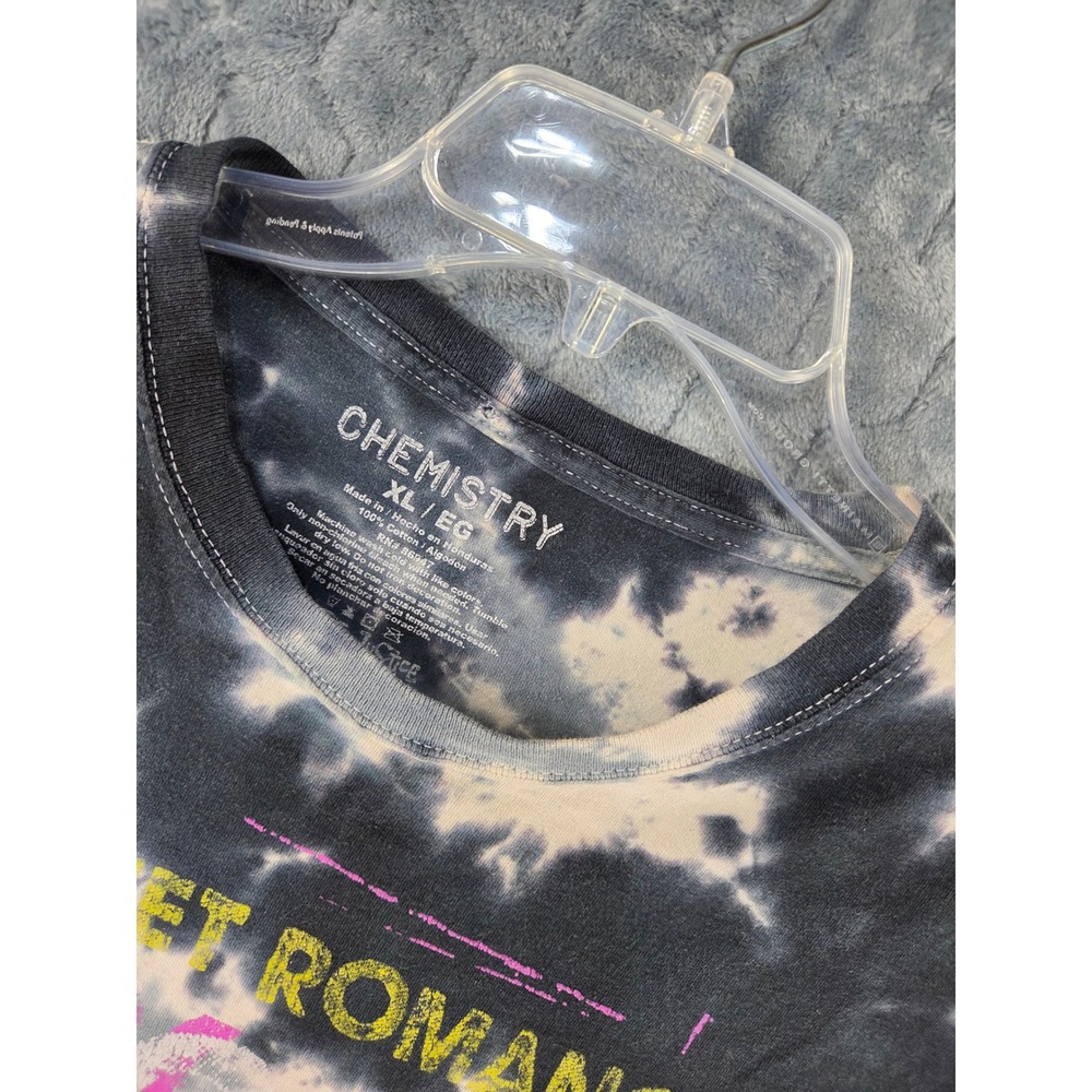 Chemistry Poetic Justice Tupac Shakur Tie Dye Graphic T-Shirt XL Black White
